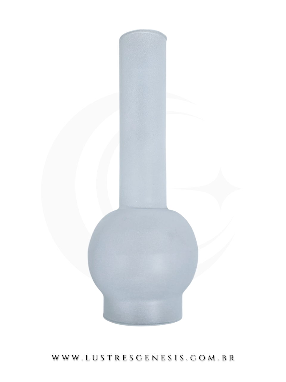 Vidro manga chamin&eacute; fosca para lumin&aacute;rias e lampi&atilde;o, modelo &Oslash;7x27cm, ideal para c&uacute;pulas r&uacute;sticas e acess&oacute;rios de lustres.